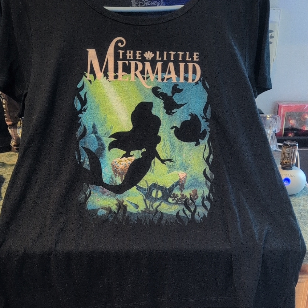 Disney The Little Mermaid Black Adult T-Shirt